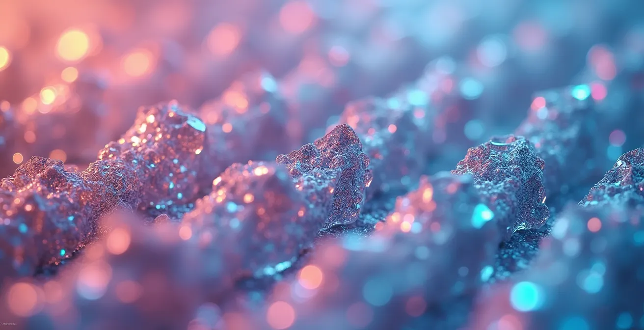 Extreme close-up of digital art surface showing pixel texture