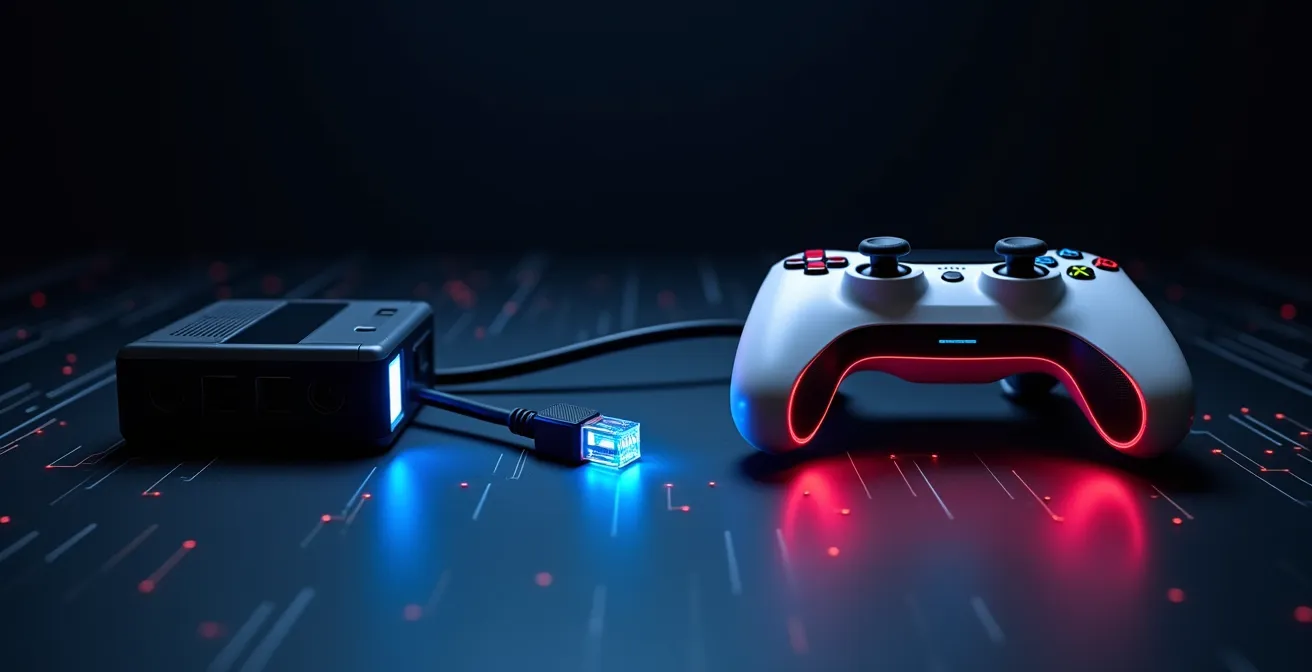 Visual breakdown of latency components in cloud gaming from input to display