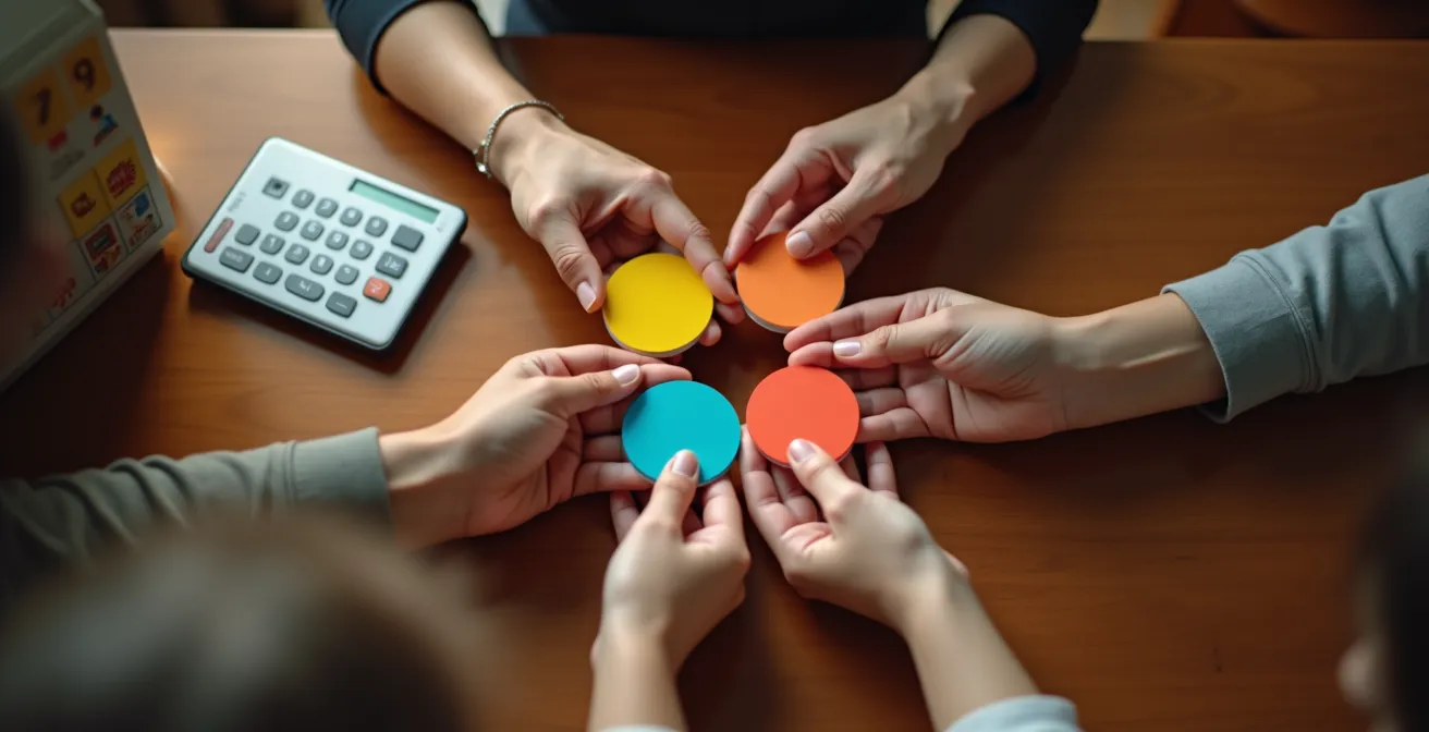 Visual representation of organized family streaming account sharing